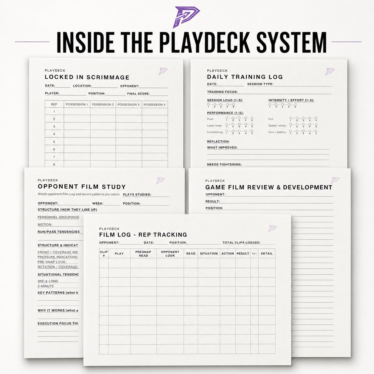 PlayDeck Football Performance Journal